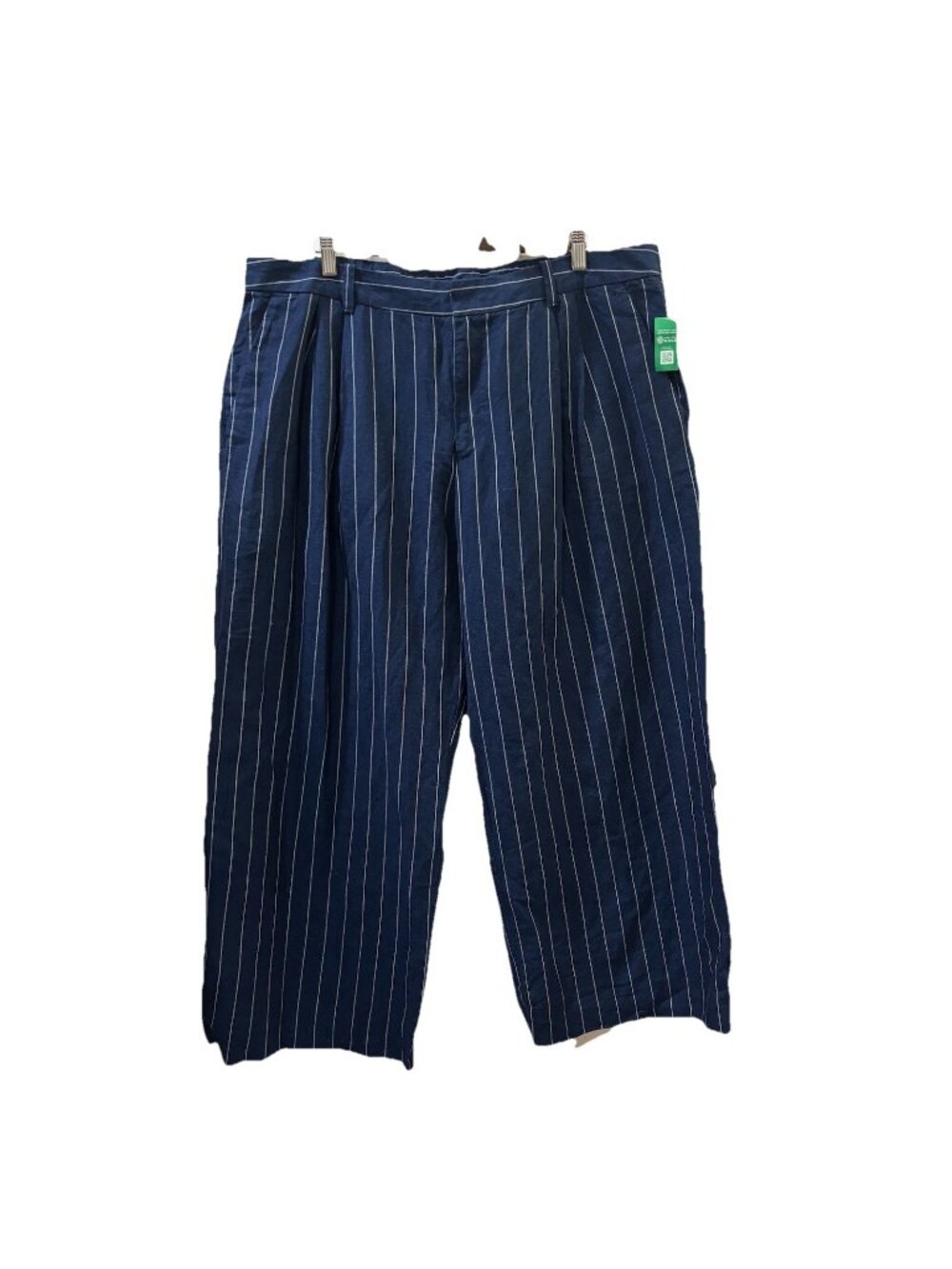 Gap High Rise Wide Leg Pleated Linen Blend Pants Navy Blue Size 20 Petite